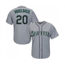 Men's Seattle Mariners #20 Dan Vogelbach Replica Grey Road Cool Base Baseball Jersey