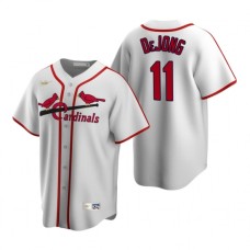 Men's Nike St. Louis Cardinals #11 Paul DeJong White Cooperstown Collection Home Stitched Baseball Jersey