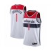 Men's Washington Wizards #1 Admiral Schofield Authentic White Basketball Stitched Jersey - Association Edition