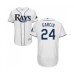 Men's Tampa Bay Rays #24 Avisail Garcia Home White Home Flex Base Authentic Collection Baseball Jersey