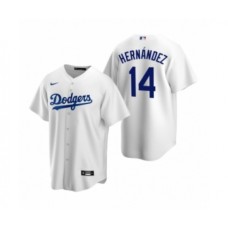 Men's Los Angeles Dodgers #14 Enrique Hernandez Nike White Replica Home Stitched Jersey