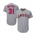 Men's Los Angeles Angels of Anaheim #31 Ty Buttrey Grey Road Flex Base Authentic Collection Baseball Player Stitched Jersey