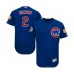 Men's Chicago Cubs #2 Nico Hoerner Royal Blue Alternate Flex Base Authentic Collection Baseball Player Stitched Jersey