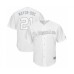 Men's Milwaukee Brewers #21 Travis Shaw Mayor-DDC Authentic White 2019 Players Weekend Baseball Jersey