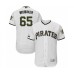 Men's Pittsburgh Pirates #65 J.T. Brubaker White Alternate Authentic Collection Flex Base Baseball Player Stitched Jersey