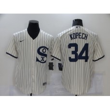 Men's Nike Chicago White Sox #34 Michael Kopech Cream Game 2021 Field of Dreams Stitched Jersey