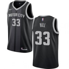 Men's Nike Detroit Pistons #33 Grant Hill Swingman Black NBA Jersey - City Edition