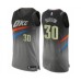 Men's Oklahoma City Thunder #30 Deonte Burton Authentic Gray Basketball Stitched Jersey - City Edition