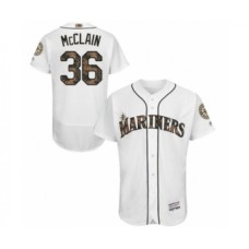 Men's Seattle Mariners #36 Reggie McClain Authentic White 2016 Memorial Day Fashion Flex Base Baseball Player Stitched Jersey