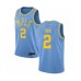 Men's Los Angeles Lakers #2 Quinn Cook Authentic Blue Hardwood Classics Basketball Jersey