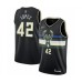 Men's Milwaukee Bucks #42 Robin Lopez Authentic Black Finished Basketball Stitched Jersey - Statement Edition