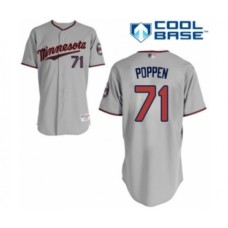 Men's Minnesota Twins #71 Sean Poppen Authentic Grey Road Cool Base Baseball Player Stitched Jersey