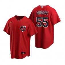 Men's Nike Minnesota Twins #55 Taylor Rogers Red Alternate Stitched Baseball Jersey