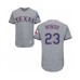 Men's Texas Rangers #23 Mike Minor Grey Road Flex Base Authentic Collection Baseball Jersey