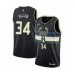 Men's Milwaukee Bucks #34 Ray Allen Authentic Black Finished Basketball Stitched Jersey - Statement Edition