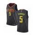 Men's Atlanta Hawks #5 Jabari Parker Authentic Black Basketball Jersey - Icon Edition