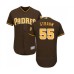 Men's San Diego Padres #55 Matt Strahm Brown Alternate Flex Base Authentic Collection Baseball Jersey