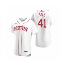 Men's Boston Red Sox #41 Chris Sale Nike White Authentic 2020 Alternate Stitched Jersey