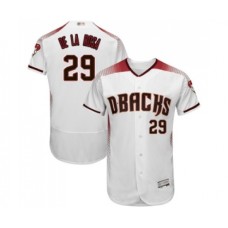 Men's Arizona Diamondbacks #29 Jorge De La Rosa White Home Authentic Collection Flex Base Baseball Jersey