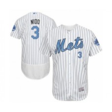 Men's New York Mets #3 Tomas Nido Authentic White 2016 Father's Day Fashion Flex Base Baseball Player Stitched Jersey