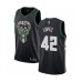 Men's Milwaukee Bucks #42 Robin Lopez Authentic Black Basketball Jersey - Statement Edition