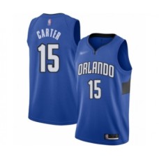 Men's Orlando Magic #15 Vince Carter Authentic Blue Finished Basketball Stitched Jersey - Statement Edition