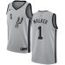 Men's Nike San Antonio Spurs #1 Lonnie Walker Swingman Silver NBA Jersey Statement Edition