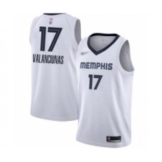 Men's Memphis Grizzlies #17 Jonas Valanciunas Authentic White Finished Basketball Stitched Jersey - Association Edition