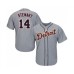 Men's Detroit Tigers #14 Christin Stewart Replica Grey Road Cool Base Baseball Jersey