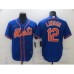 Men's Nike New York Mets #12 Francisco Lindor Blue Stitched Jersey