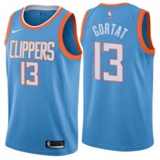 Men's Nike Los Angeles Clippers #13 Marcin Gortat Swingman Blue NBA Jersey - City Edition