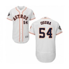 Men's Houston Astros #54 Roberto Osuna White Home Flex Base Authentic Collection 2019 World Series Bound Baseball Stitched Jersey