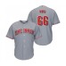 Men's Cincinnati Reds #66 Yasiel Puig Replica Grey Road Cool Base Baseball Jersey