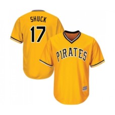 Men's Pittsburgh Pirates #17 JB Shuck Replica Gold Alternate Cool Base Baseball Jersey