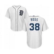 Men's Detroit Tigers #38 Tyson Ross Replica White Home Cool Base Baseball Jersey