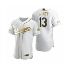 Men's Los Angeles Dodgers #13 Max Muncy Nike White Authentic Golden Edition Stitched Jersey