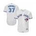 Men's Toronto Blue Jays #37 Teoscar Hernandez White Home Flex Base Authentic Collection Baseball Jersey