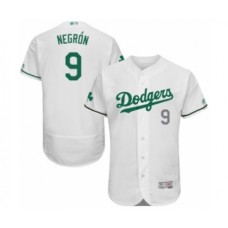 Men's Los Angeles Dodgers #9 Kristopher Negron White Celtic Flexbase Authentic Collection Baseball Player Stitched Jersey