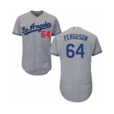 Men's Los Angeles Dodgers #64 Caleb Ferguson Grey Road Flex Base Authentic Collection Baseball Player Stitched Jersey