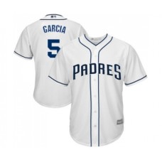 Men's San Diego Padres #5 Greg Garcia Replica White Home Cool Base Baseball Jersey