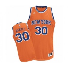 Men's New York Knicks #30 Julius Randle Authentic Orange Alternate Basketball Jersey