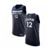 Men's Minnesota Timberwolves #12 Treveon Graham Authentic Navy Blue Basketball Stitched Jersey - Icon Edition