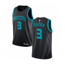 Men's Jordan Charlotte Hornets #3 Terry Rozier Authentic Black Basketball Jersey - 2018 19 City Edition