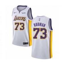 Men's Los Angeles Lakers #73 Dennis Rodman Authentic White Basketball Jersey - Association Edition