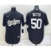 Men's Los Angeles Dodgers #50 Mookie Betts Black Turn Back The Clock Stitched Cool Base Jersey