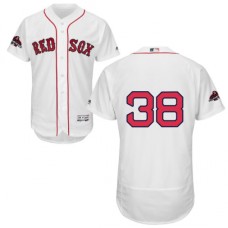 Men's Majestic Boston Red Sox #38 Rusney Castillo White Home Flex Base Authentic Collection 2018 World Series Champions MLB Jersey