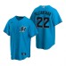 Men's Nike Miami Marlins #22 Sandy Alcantara Blue Alternate Stitched Baseball Jersey