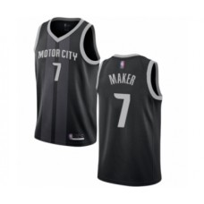 Men's Detroit Pistons #7 Thon Maker Authentic Black Basketball Jersey - City Edition