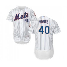 Men's New York Mets #40 Wilson Ramos White Home Flex Base Authentic Collection Baseball Jersey