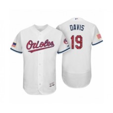 Men's Baltimore Orioles #19 Chris Davis White 2017 Independence Day Flex Base Stitched Jersey